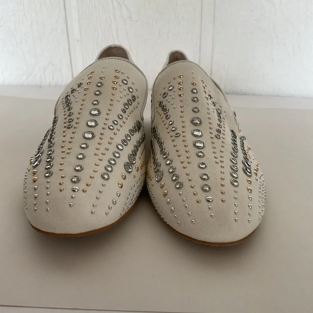 Donald J. PLINER New Leather Studded Loafers size 8 - Picture 6 of 16